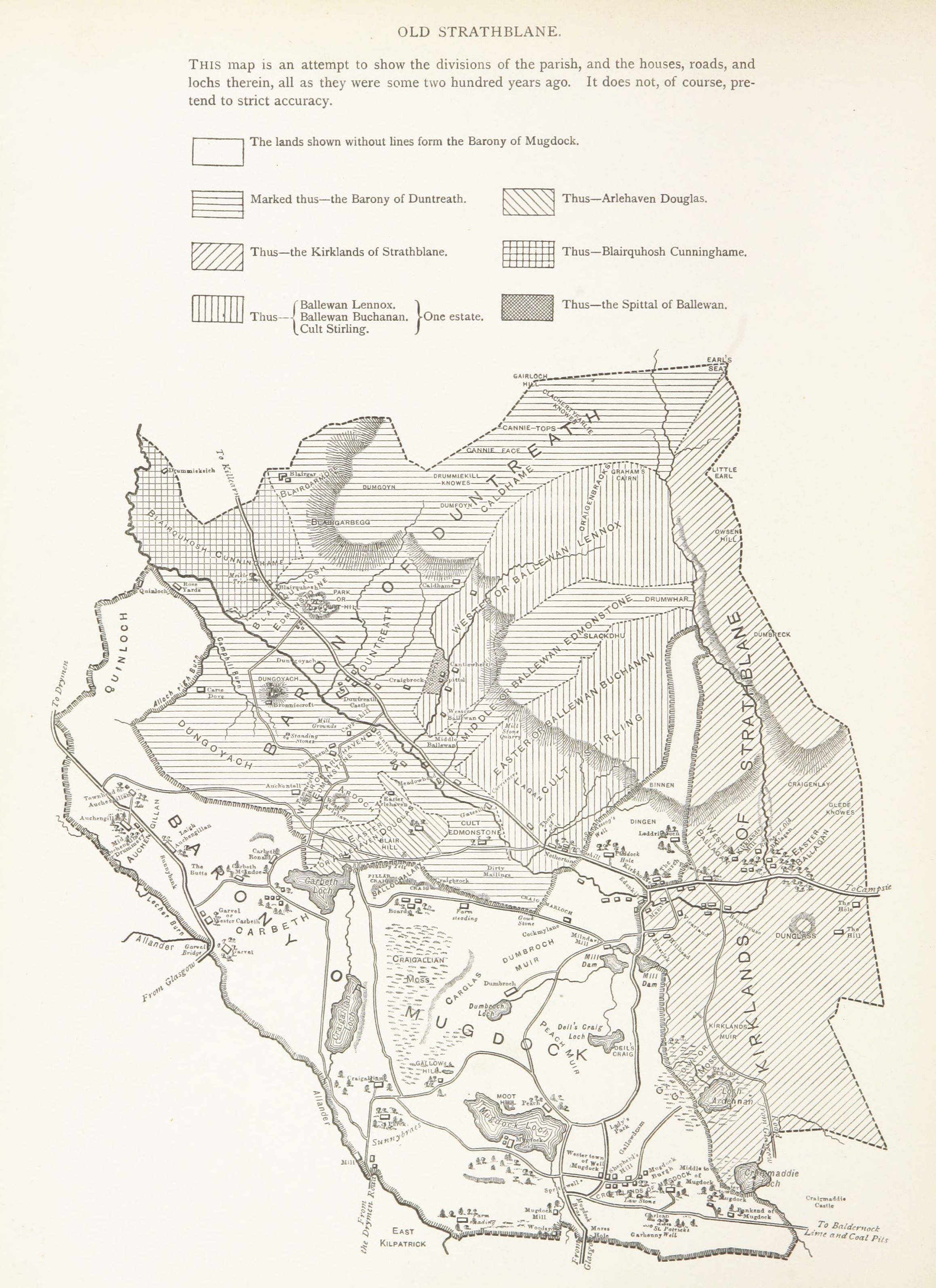 Map of Strathblane, showing Arlehaven