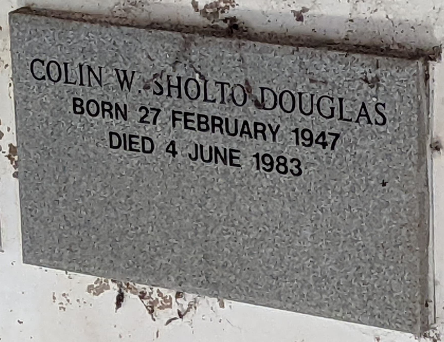 Memorial to colin, 1947-1983