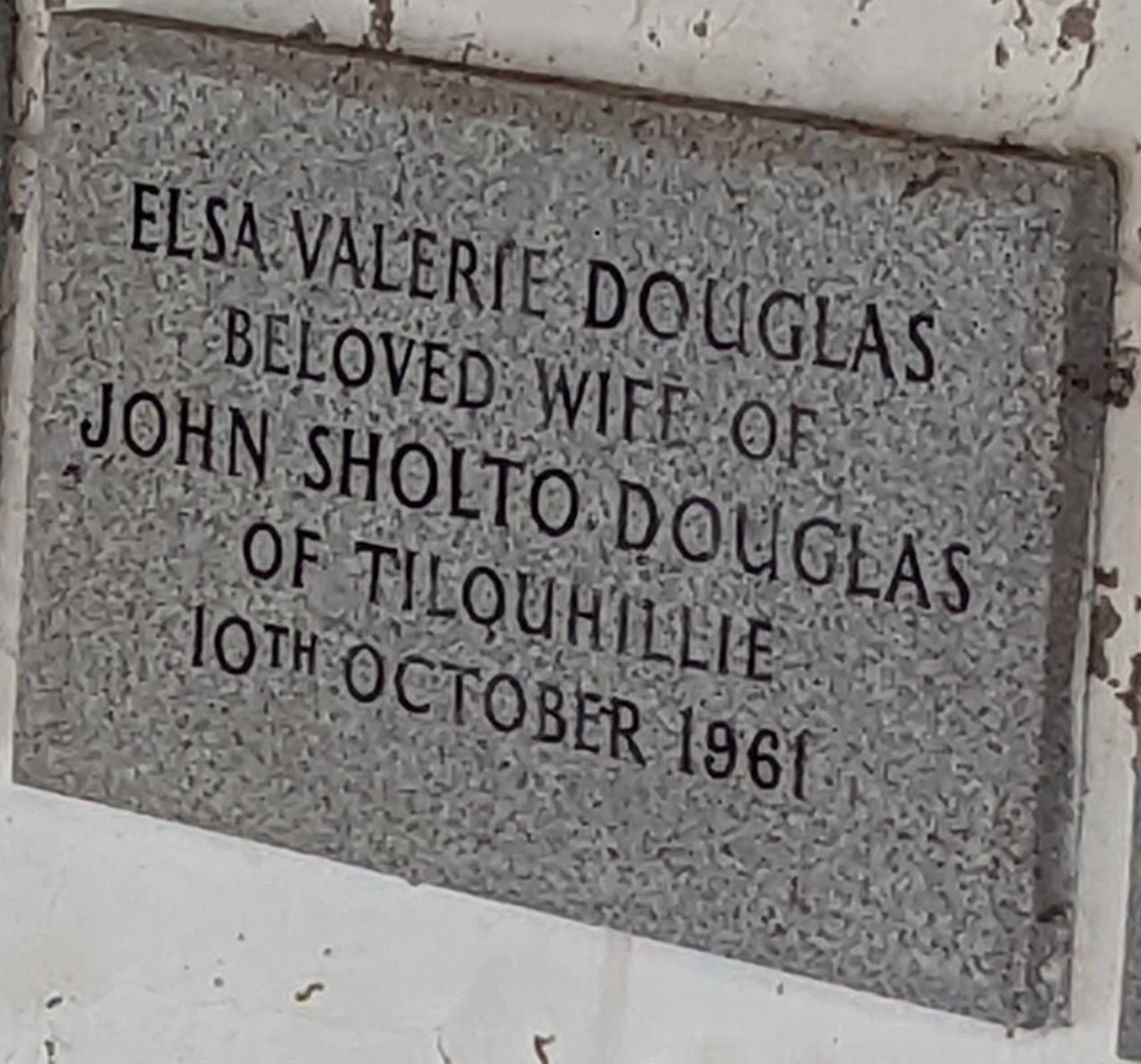 Memorial to Elsa, died 1961