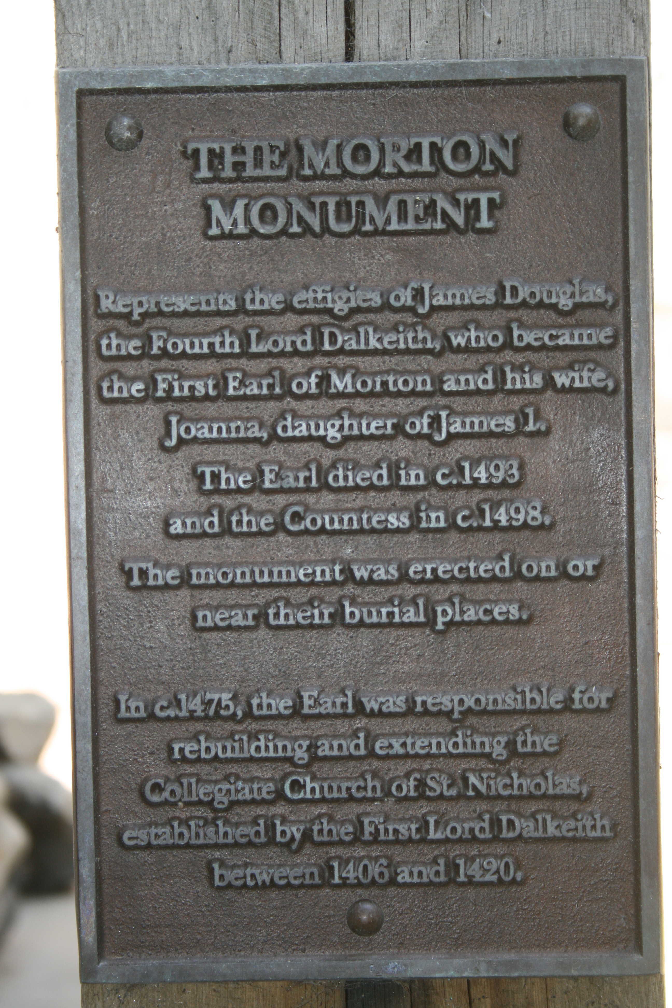 Morton Monument notice