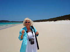Me, the Wedding Photographer on Whitehaven Beach - Whitsundays. Last December. by Ingrid in oz