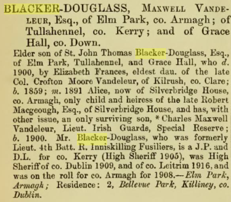 Maxwell Vandeleur Blacker Douglas